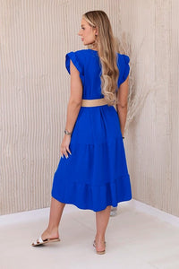 Dress with frills 5997 / – Blue cornflower цвет / color | Lexline Fashion