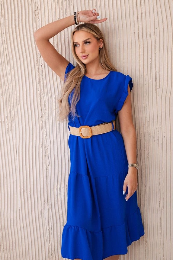 Dress with frills 5997 / – Blue cornflower цвет / color | Lexline Fashion