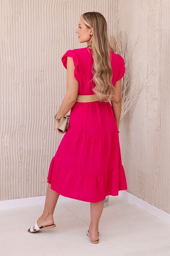 Dress with frills 5997 / – Fuchsia цвет / color | Lexline Fashion