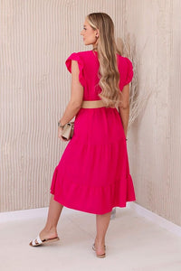 Dress with frills 5997 / – Fuchsia цвет / color | Lexline Fashion