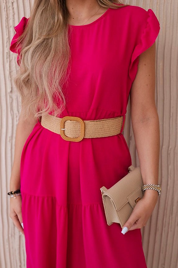 Dress with frills 5997 / – Fuchsia цвет / color | Lexline Fashion