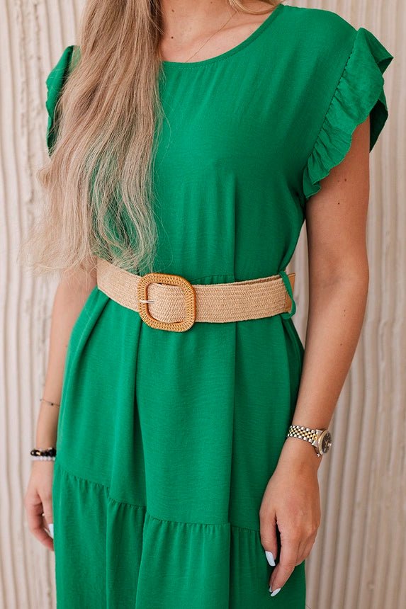 Dress with frills 5997 / – Green цвет / color | Lexline Fashion