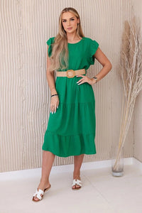 Dress with frills 5997 / – Green цвет / color | Lexline Fashion