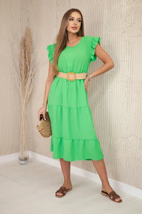 Dress with frills 5997 / – Green || Light цвет / color | Lexline Fashion