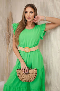 Dress with frills 5997 / – Green || Light цвет / color | Lexline Fashion