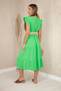 Dress with frills 5997 / – Green || Light цвет / color | Lexline Fashion