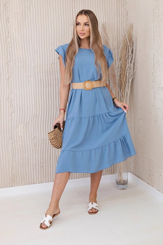 Dress with frills 5997 / – Jeans цвет / color | Lexline Fashion