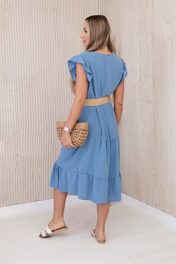Dress with frills 5997 / – Jeans цвет / color | Lexline Fashion