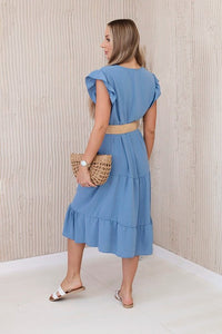 Dress with frills 5997 / – Jeans цвет / color | Lexline Fashion