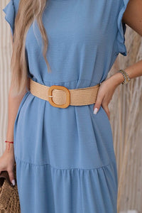 Dress with frills 5997 / – Jeans цвет / color | Lexline Fashion