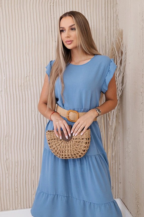 Dress with frills 5997 / – Jeans цвет / color | Lexline Fashion