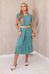 Dress with frills 5997 / – Mint || Dark цвет / color | Lexline Fashion