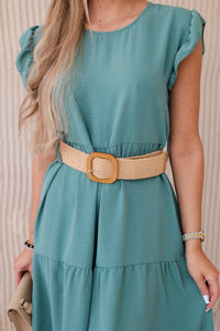 Dress with frills 5997 / – Mint || Dark цвет / color | Lexline Fashion