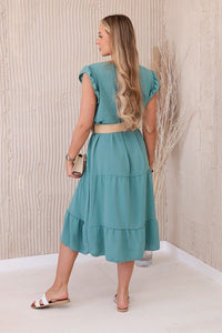 Dress with frills 5997 / – Mint || Dark цвет / color | Lexline Fashion