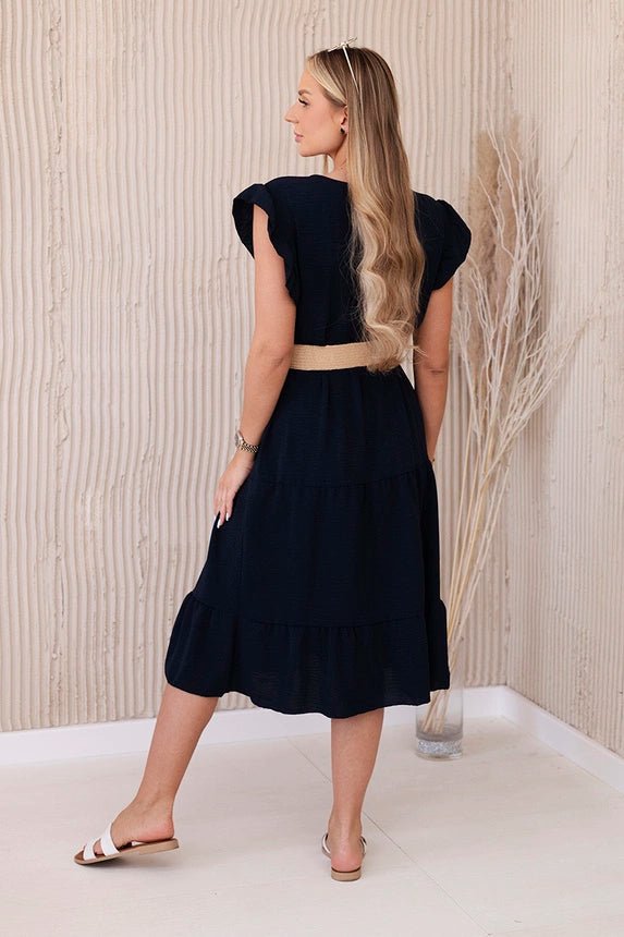 Dress with frills 5997 / – Navy blue цвет / color | Lexline Fashion
