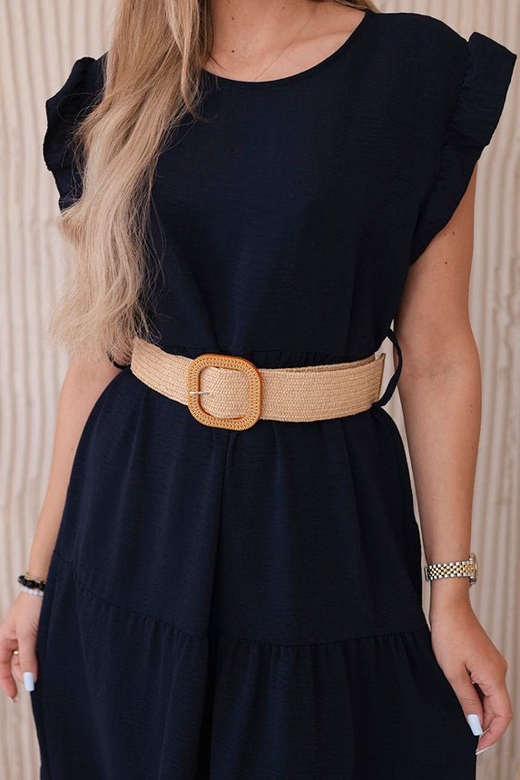 Dress with frills 5997 / – Navy blue цвет / color | Lexline Fashion