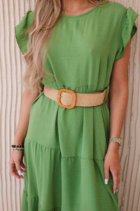 Dress with frills 5997 / – Olive цвет / color | Lexline Fashion