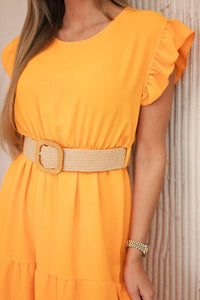 Dress with frills 5997 / – Orange цвет / color | Lexline Fashion