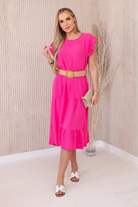 Dress with frills 5997 / – Pink цвет / color | Lexline Fashion