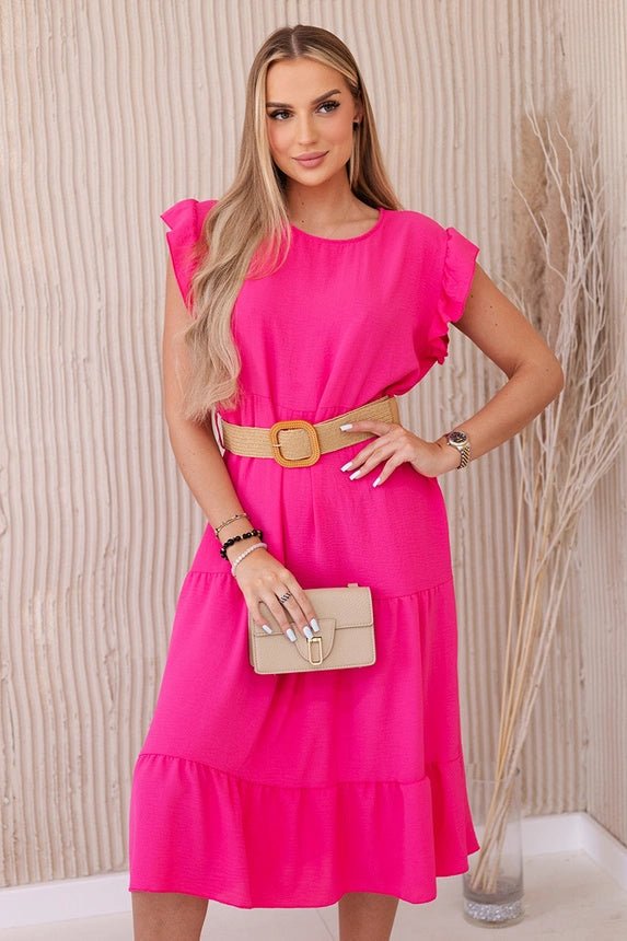 Dress with frills 5997 / – Pink цвет / color | Lexline Fashion