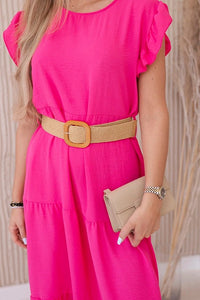 Dress with frills 5997 / – Pink цвет / color | Lexline Fashion