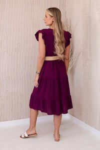 Dress with frills 5997 / – Plum цвет / color | Lexline Fashion