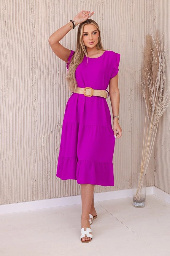 Dress with frills 5997 / – Purple || Dark цвет / color | Lexline Fashion