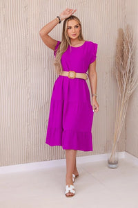 Dress with frills 5997 / – Purple || Dark цвет / color | Lexline Fashion