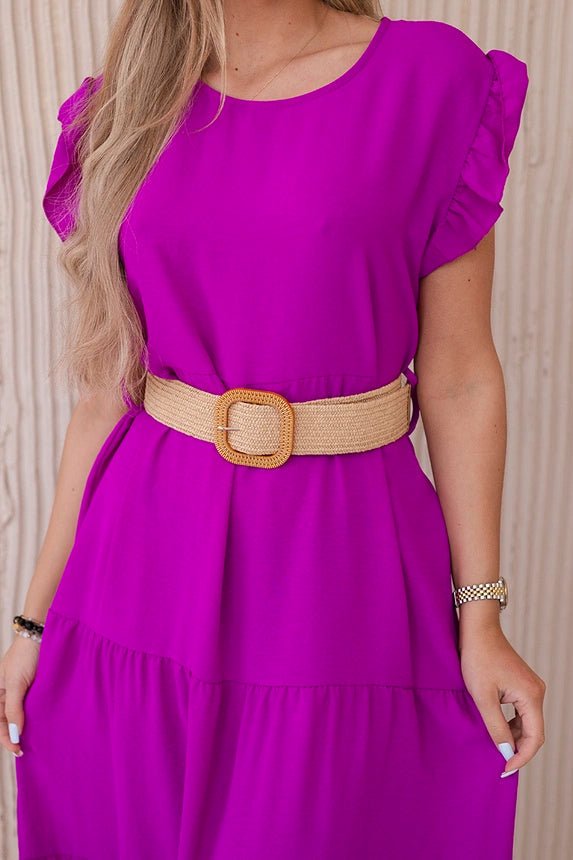 Dress with frills 5997 / – Purple || Dark цвет / color | Lexline Fashion