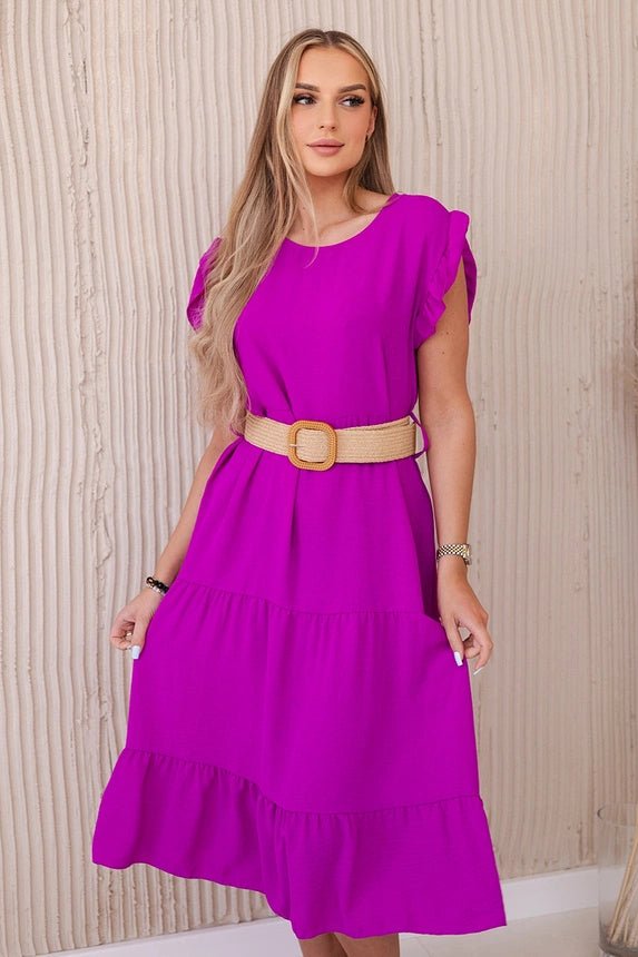 Dress with frills 5997 / – Purple || Dark цвет / color | Lexline Fashion