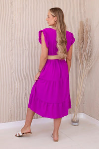 Dress with frills 5997 / – Purple || Dark цвет / color | Lexline Fashion