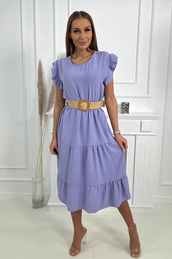 Dress with frills 5997 / – Purple || Light цвет / color | Lexline Fashion
