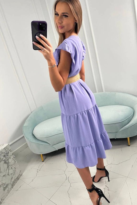 Dress with frills 5997 / – Purple || Light цвет / color | Lexline Fashion