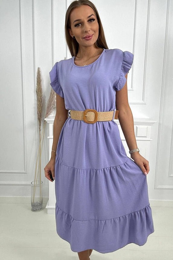 Dress with frills 5997 / – Purple || Light цвет / color | Lexline Fashion