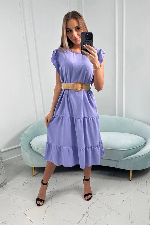 Dress with frills 5997 / – Purple || Light цвет / color | Lexline Fashion