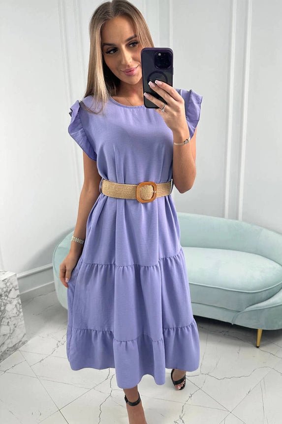 Dress with frills 5997 / – Purple || Light цвет / color | Lexline Fashion