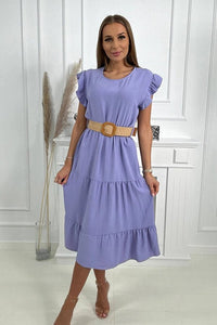 Dress with frills 5997 / – Purple || Light цвет / color | Lexline Fashion