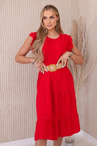 Dress with frills 5997 / – Red цвет / color | Lexline Fashion