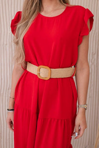 Dress with frills 5997 / – Red цвет / color | Lexline Fashion