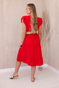 Dress with frills 5997 / – Red цвет / color | Lexline Fashion