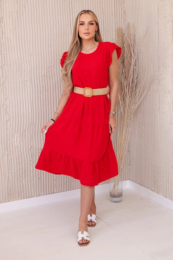 Dress with frills 5997 / – Red цвет / color | Lexline Fashion