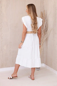 Dress with frills 5997 / – White цвет / color | Lexline Fashion