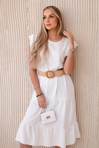 Dress with frills 5997 / – White цвет / color | Lexline Fashion