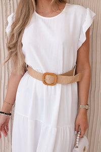 Dress with frills 5997 / – White цвет / color | Lexline Fashion