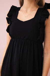 Dress with frills on the sides 9082 / – Black цвет / color | Lexline Fashion