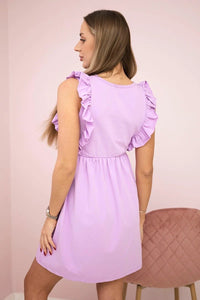 Dress with frills on the sides 9082 / – Purple цвет / color | Lexline Fashion