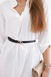 Dress with longer back and belt 59100 - 24 / – Ecru цвет / color | Lexline Fashion