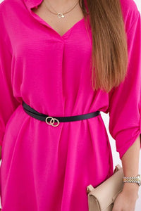 Dress with longer back and belt 59100 - 24 / – Fuchsia цвет / color | Lexline Fashion