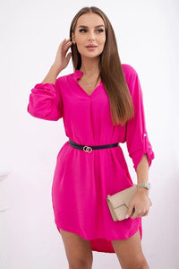 Dress with longer back and belt 59100 - 24 / – Fuchsia цвет / color | Lexline Fashion