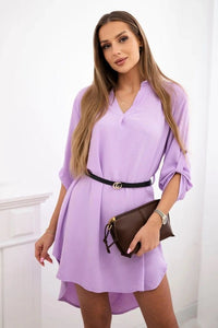 Dress with longer back and belt 59100 - 24 / – Light || Purple цвет / color | Lexline Fashion